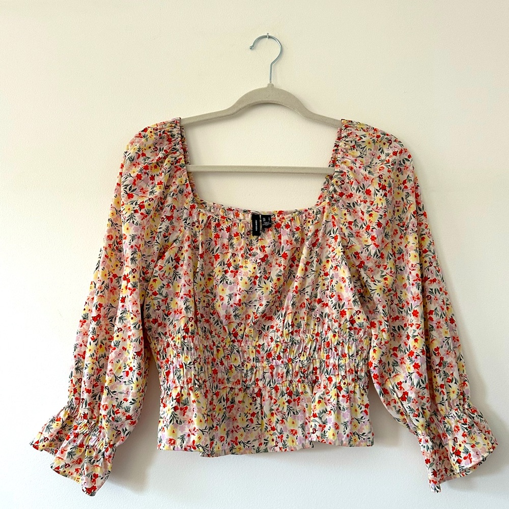 Vera Moda floral off the shoulder blouse